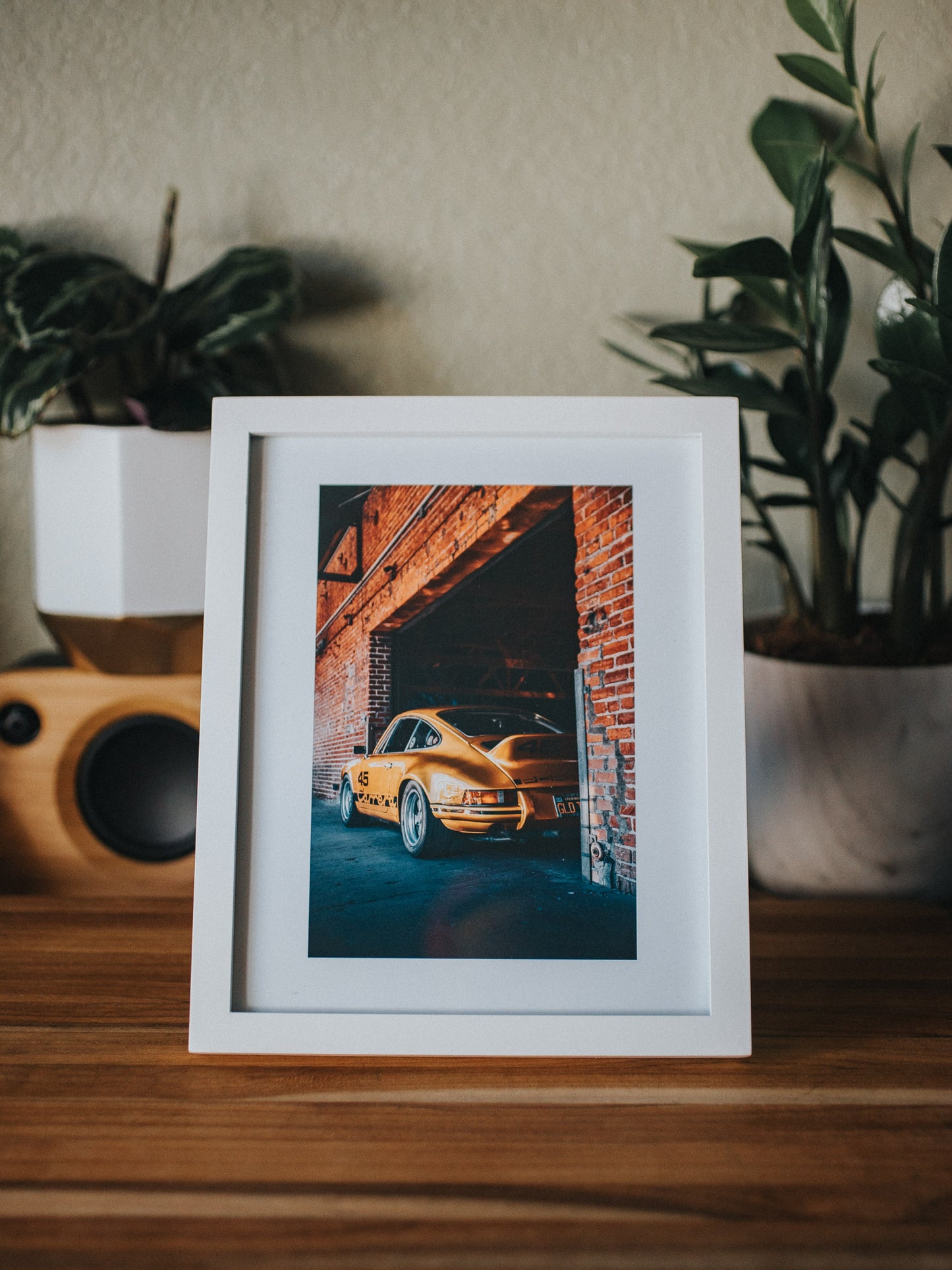 8x10 Print - Golden Long Hood against Bricks