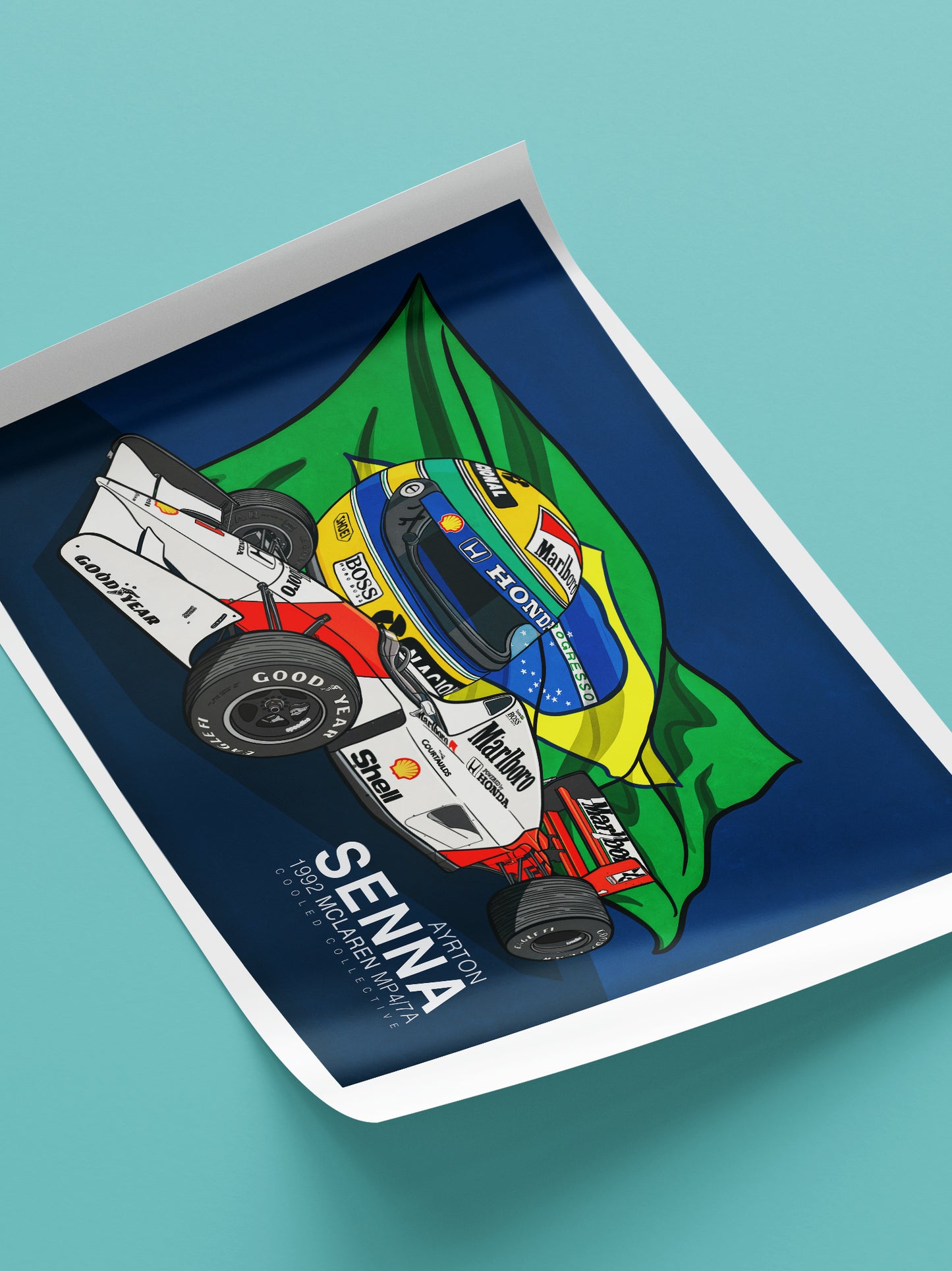 Ayrton Senna Formula1 Brazilian Poster